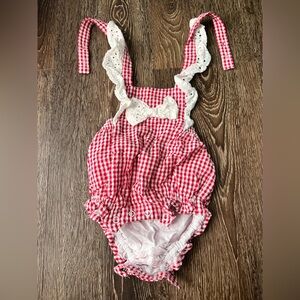 Crown & Ivy Red Gingham Baby Outfit